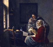 Johannes Vermeer Girl interrupted at her music. oil on canvas